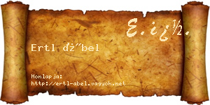 Ertl Ábel névjegykártya